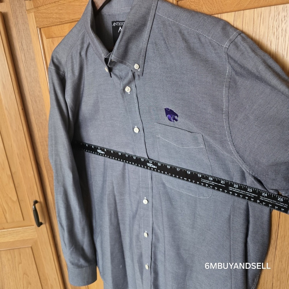 Kansas State Wildcats Antigua Button Up Shirt Men's XL Purple Long Sleeve - Picture 6 of 14